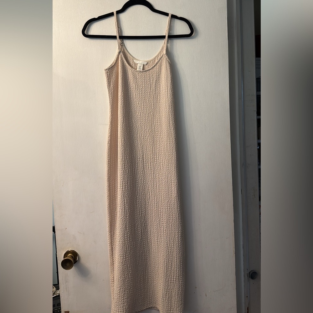 Cream Textured Maxi Dress